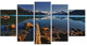 Logs in Mountain Lake, Landscape Canvas Print, 60"x32", 5 Panels