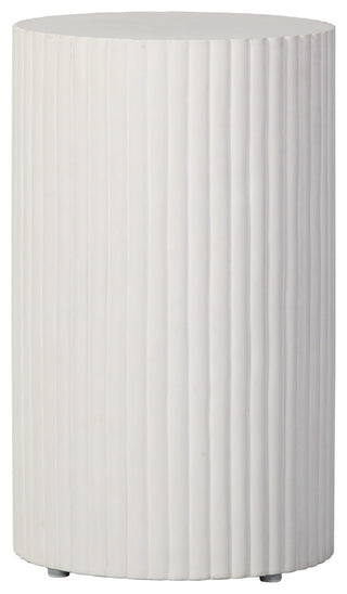 Scallop Accent Table Tall, White, Ivory White