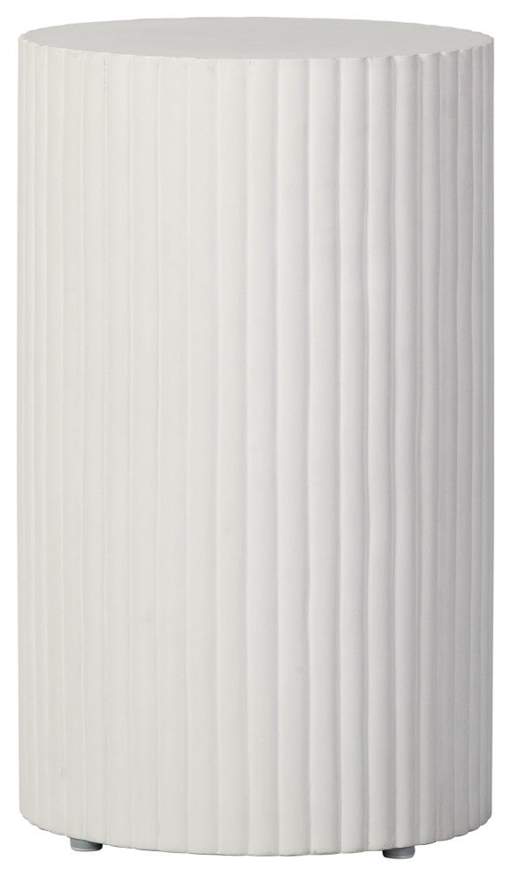 Scallop Accent Table Tall, White, Ivory White