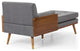 Miles Fabric Chaise Lounge, Gray and Dark Walnut