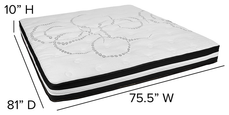 10" CertiPUR-US Foam Pocket Spring Mattress & 2" Gel Memory Foam Topper Bundle,