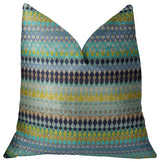 Plutus Alpenglow Turquoise Handmade Throw Pillow, (24" x 24")