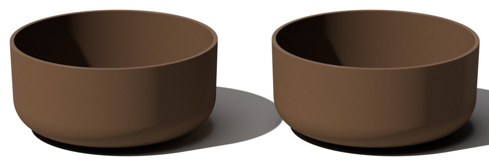 Pure Series Kona Bowl 14" Planter, Espresso, 2 Pack