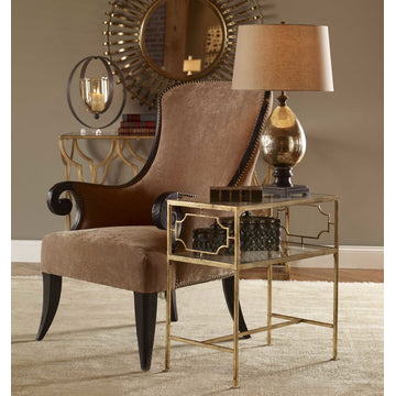 Uttermost Genell Side Table | Traditional Antique Gold Leaf Side Table