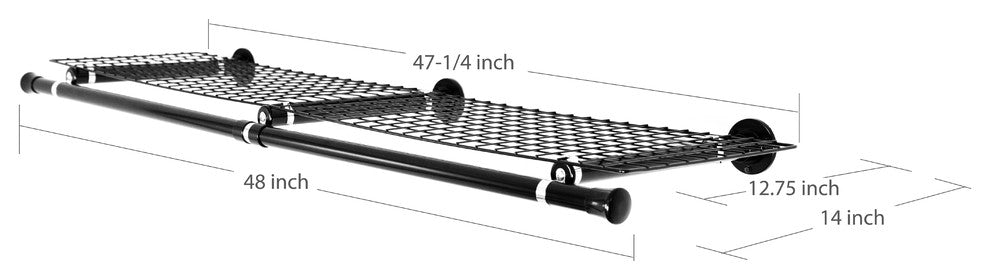 Double Shelf With Hanger, White, Black