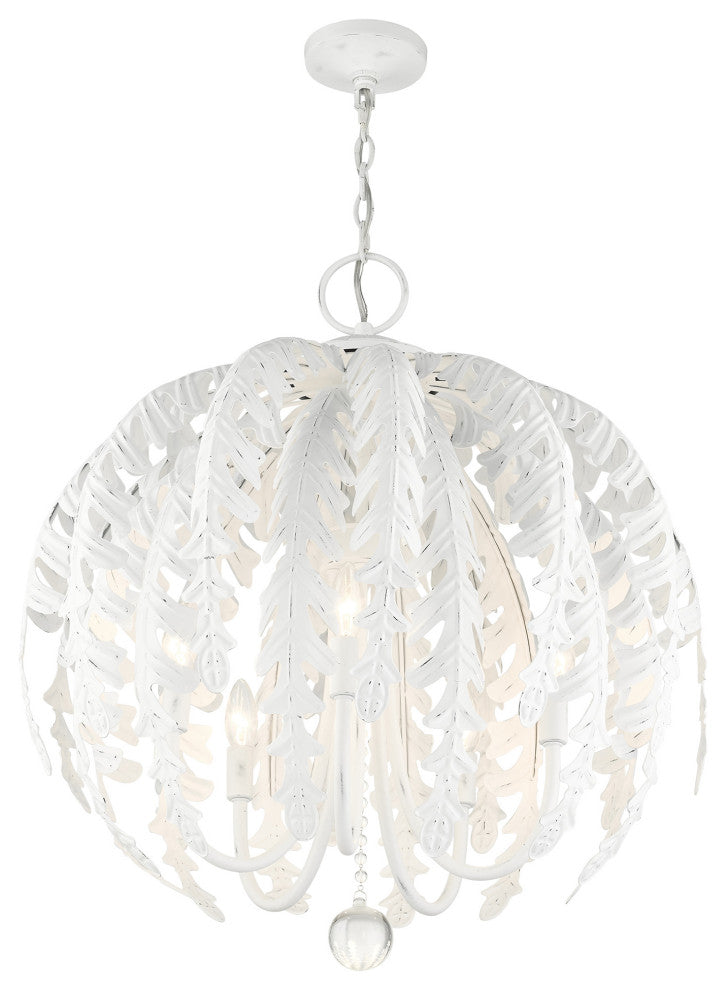 Antique White French Country, Shabby Chic, Botanical, Glamorous Chandelier