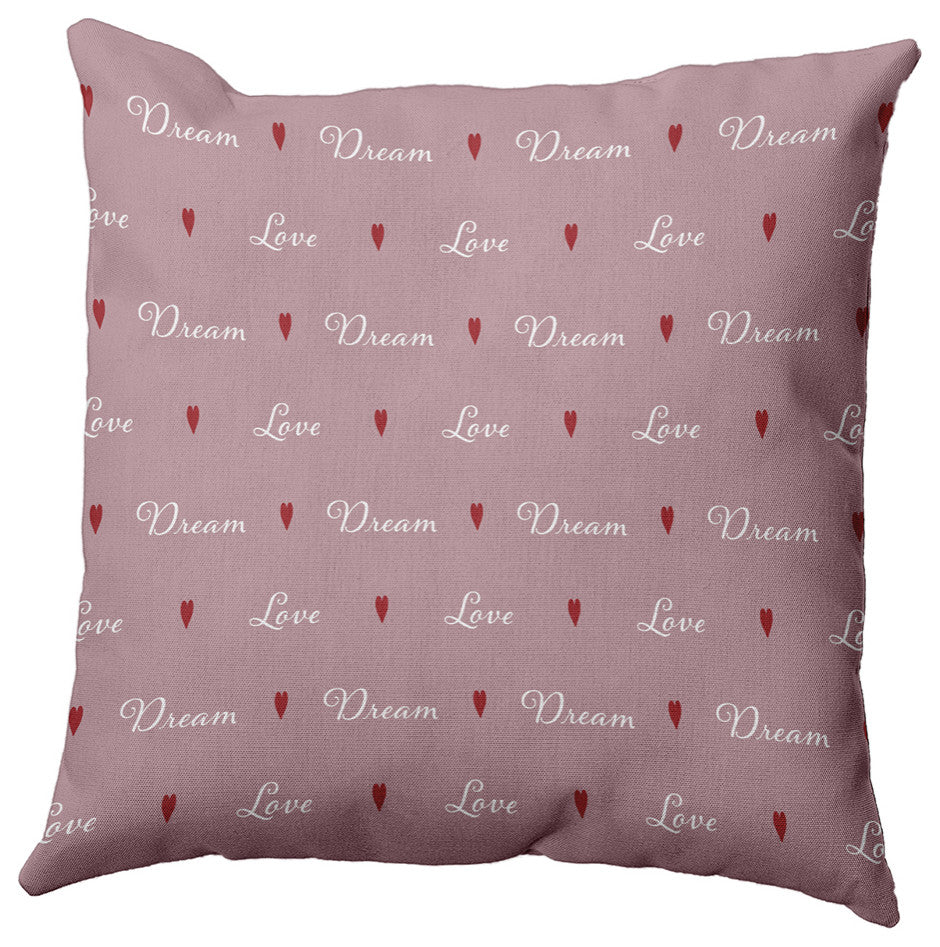 Love Dream Decorative Throw Pillow, Romantic Purple, 16"x16"