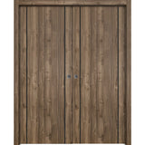 French Double Pocket Doors 84x80 | Planum 0016 White Silk | Kit Trims Rail