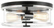 Matteo Lighting M15502BKCH Flush Mount Light, Black / Chrome Finish