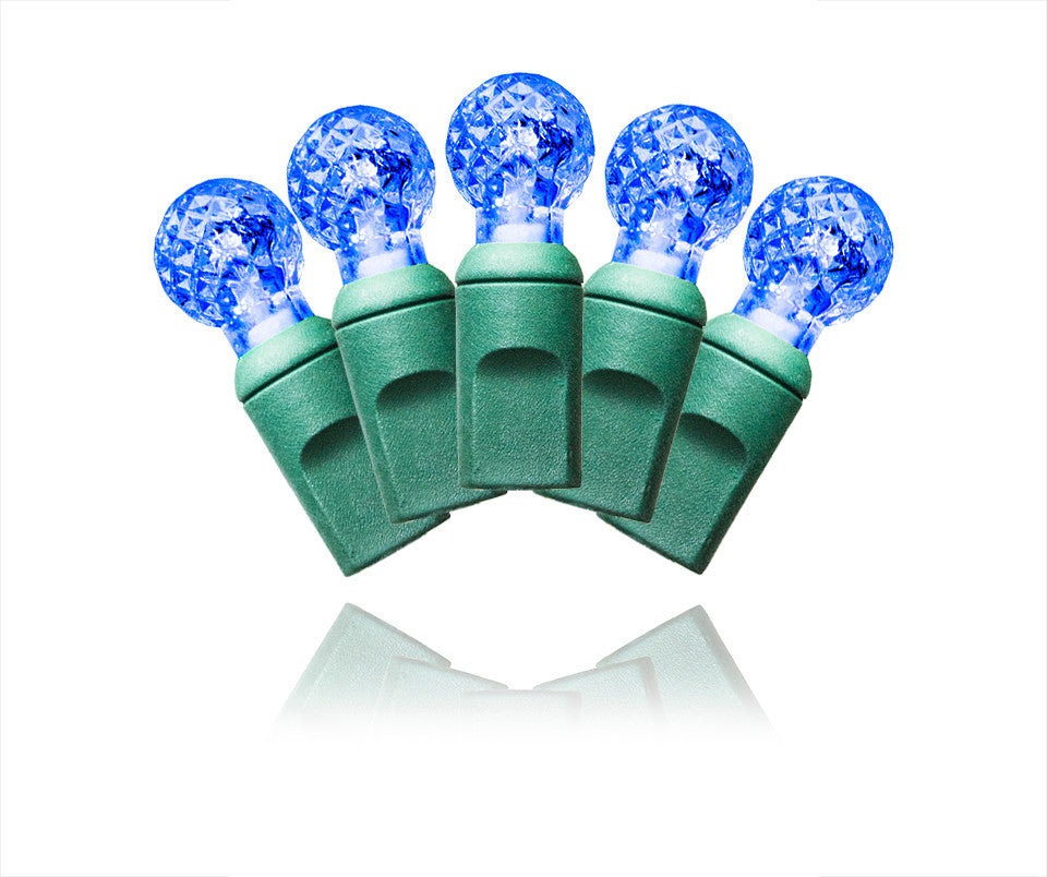 70-Piece G12 Faceted Blue LED Light Set With In-Line Rectifer