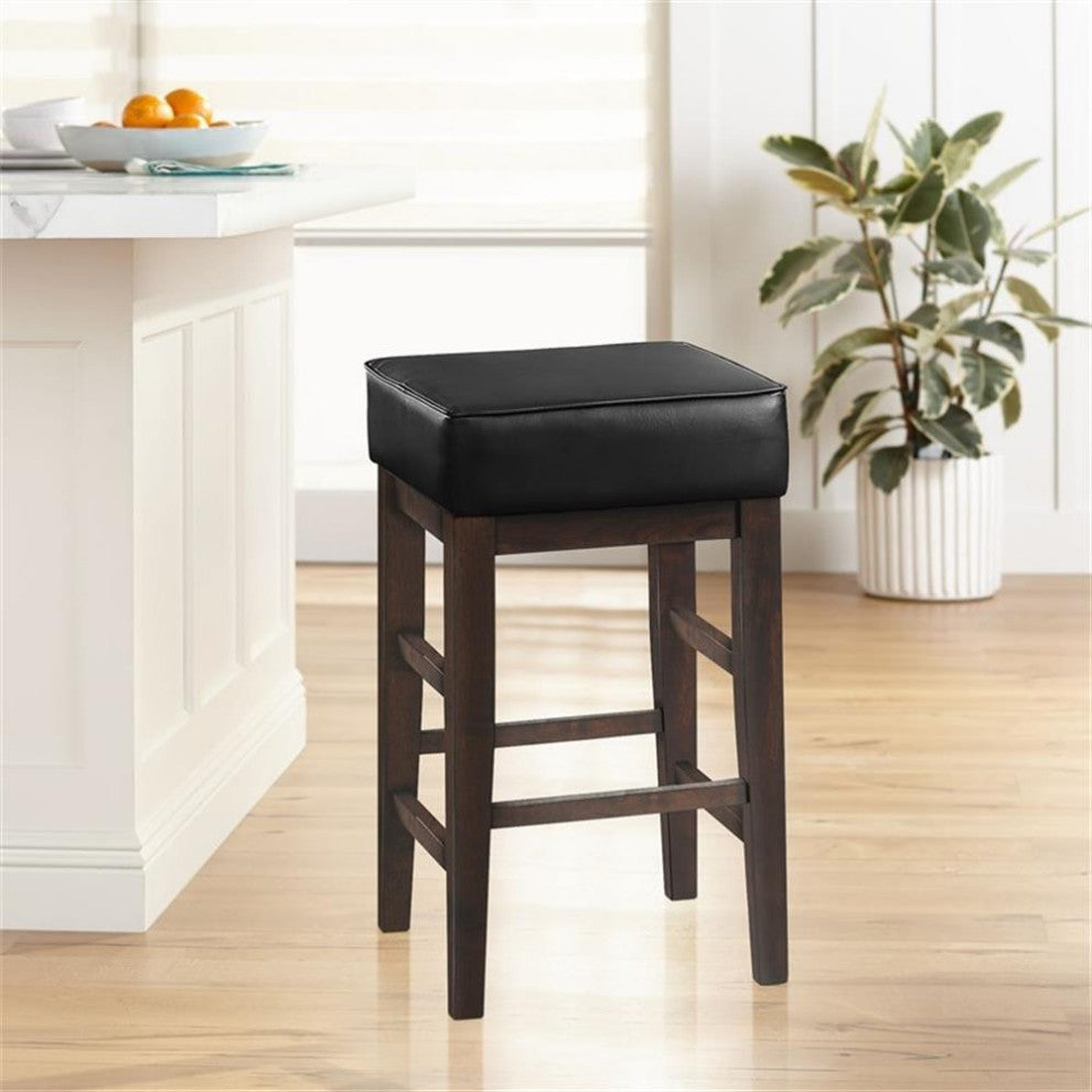 Lexicon Pittsville 24" Faux Leather Counter Stool in Espresso (Set of 2)