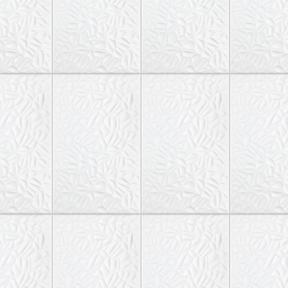 More Petal Glossy White Ceramic Wall Tile