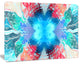 Extraordinary Fractal Blue Texture, Oversized Abstract Canvas Art Print, 60x40
