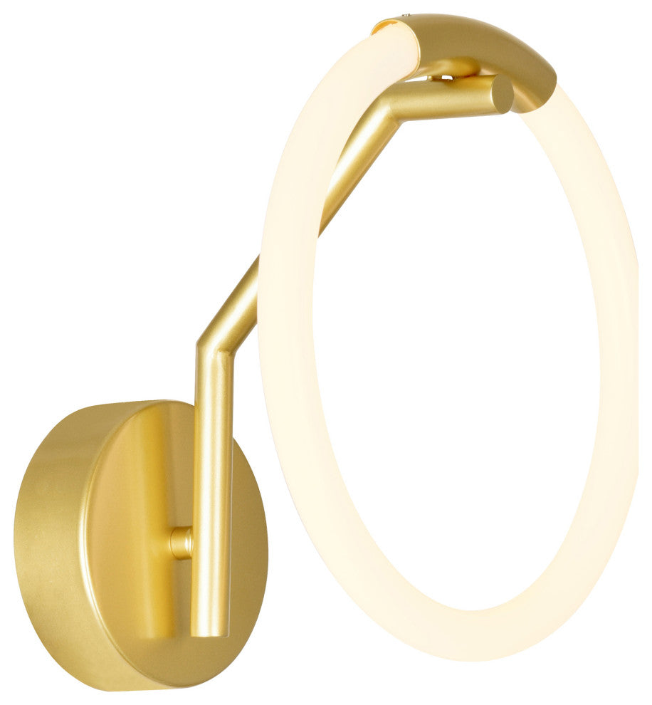 Hoops 1 Light LED Wall Sconce With Satin Gold Finish