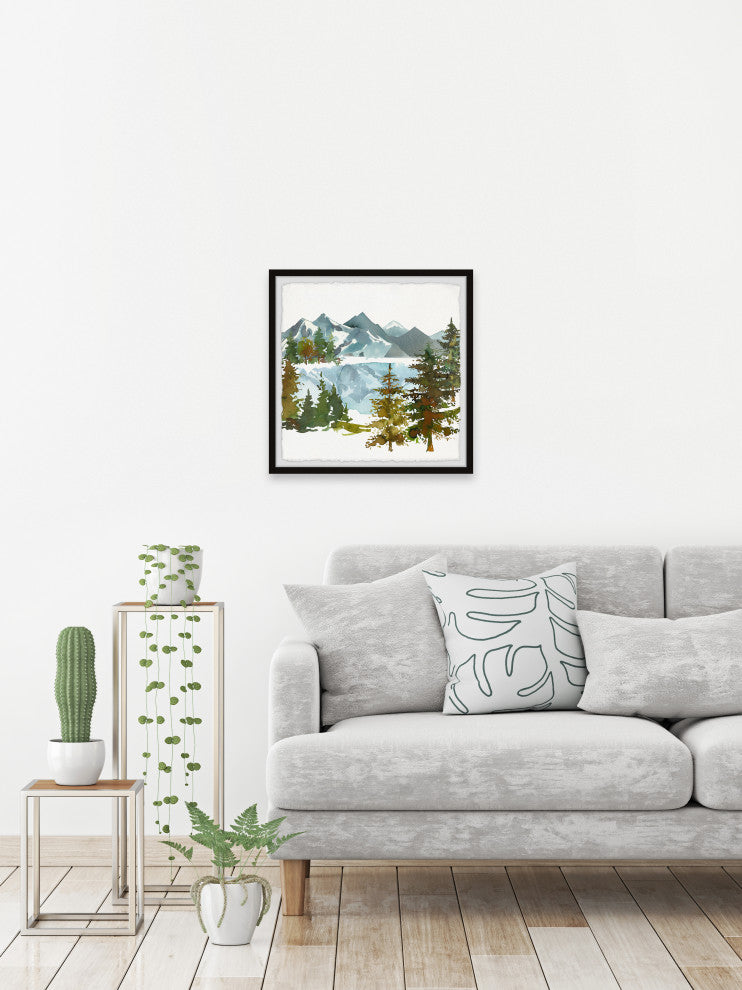"Frozen Lake" Framed Painting Print, 32x32