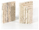 Stepped Bookends-White Travertine