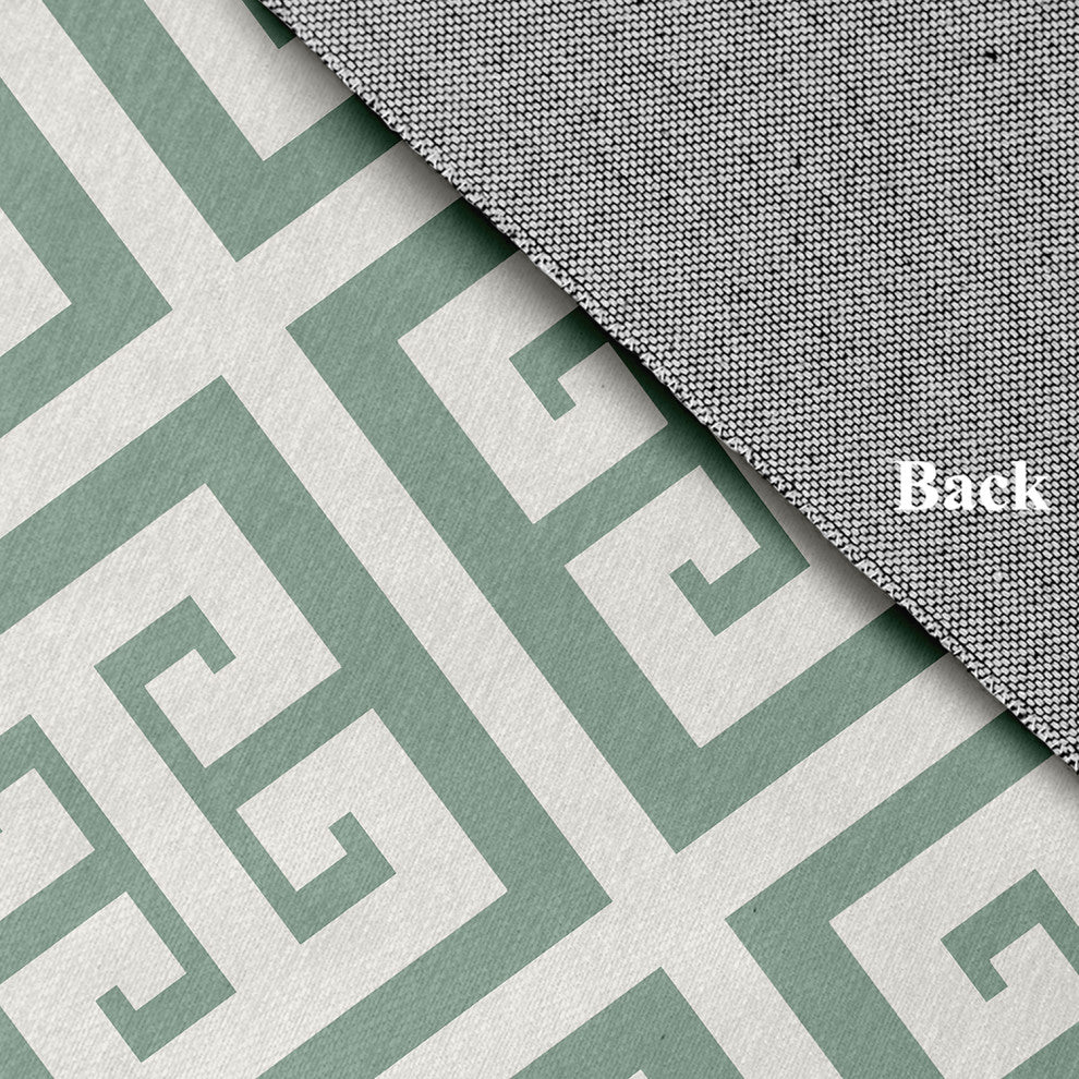 Greek Key Patterned Chenille Rug