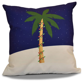 Decorative Holiday Pillow Geometric Print, Night, 18"x18"