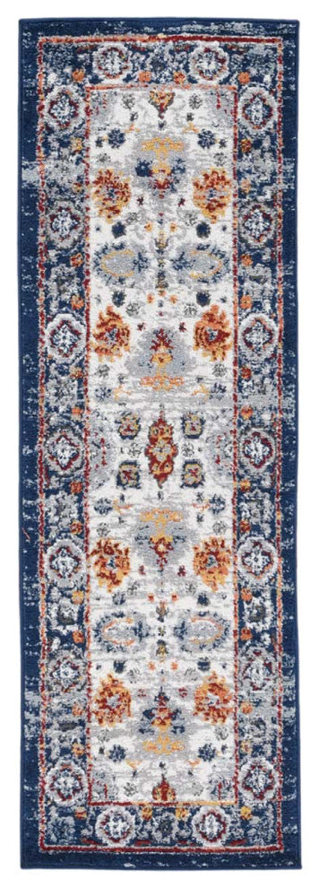 Alexandria Xyryl Power-Loomed Polypropylene Area Rug, Blue, 2' X 6'
