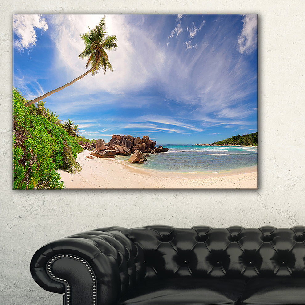 "Beautiful Beach at La Digue Seychelles" Canvas Print
