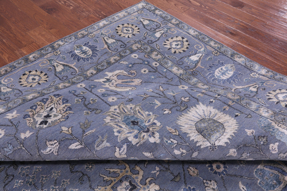 10' 1" X 14' 1" Wool & Silk Persian Hand Knotted Rug - Q15548
