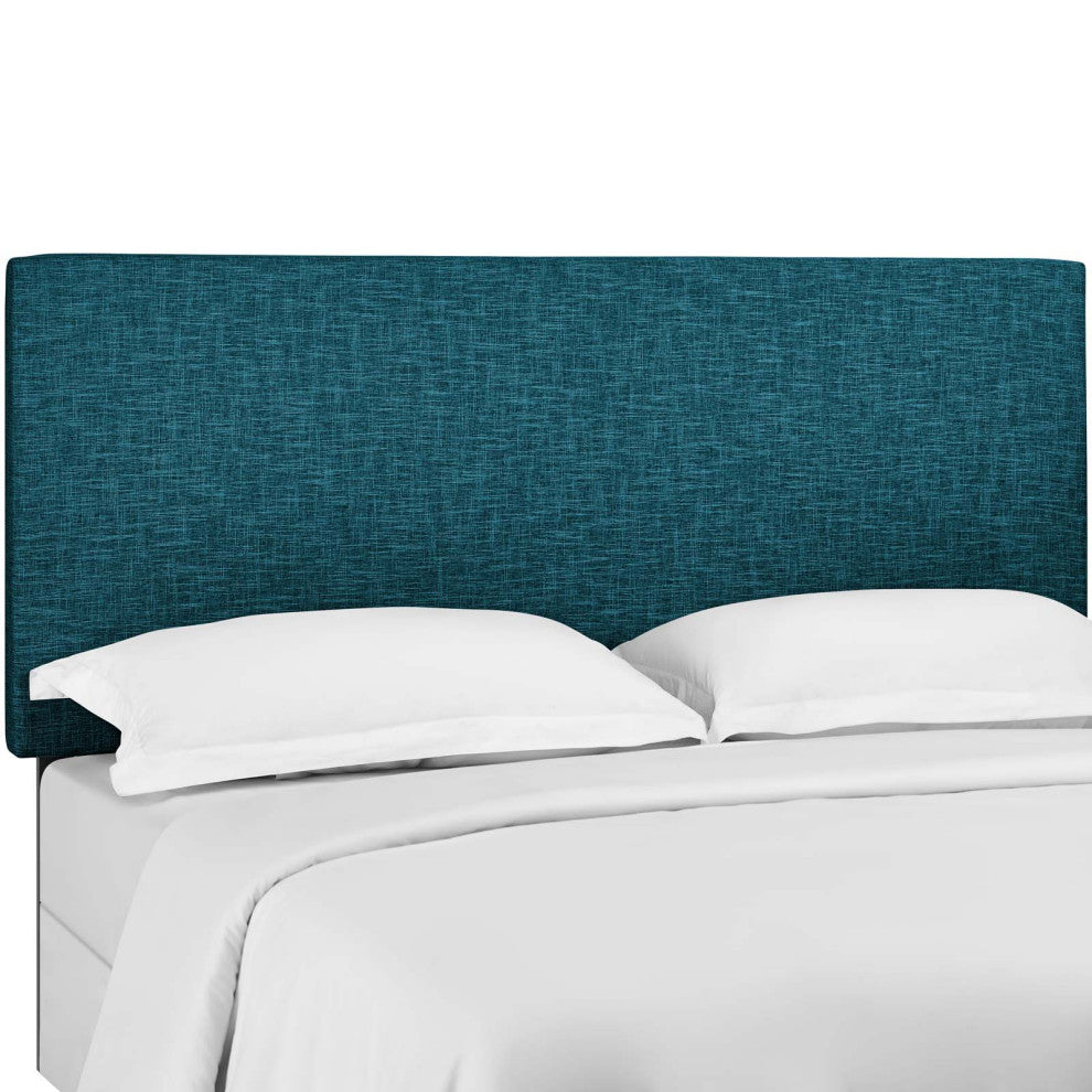 Taylor King and California King Upholstered Linen Fabric Headboard Teal