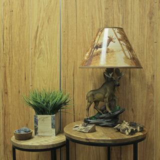 North American Bull Moose Table Lamp w/ Shade