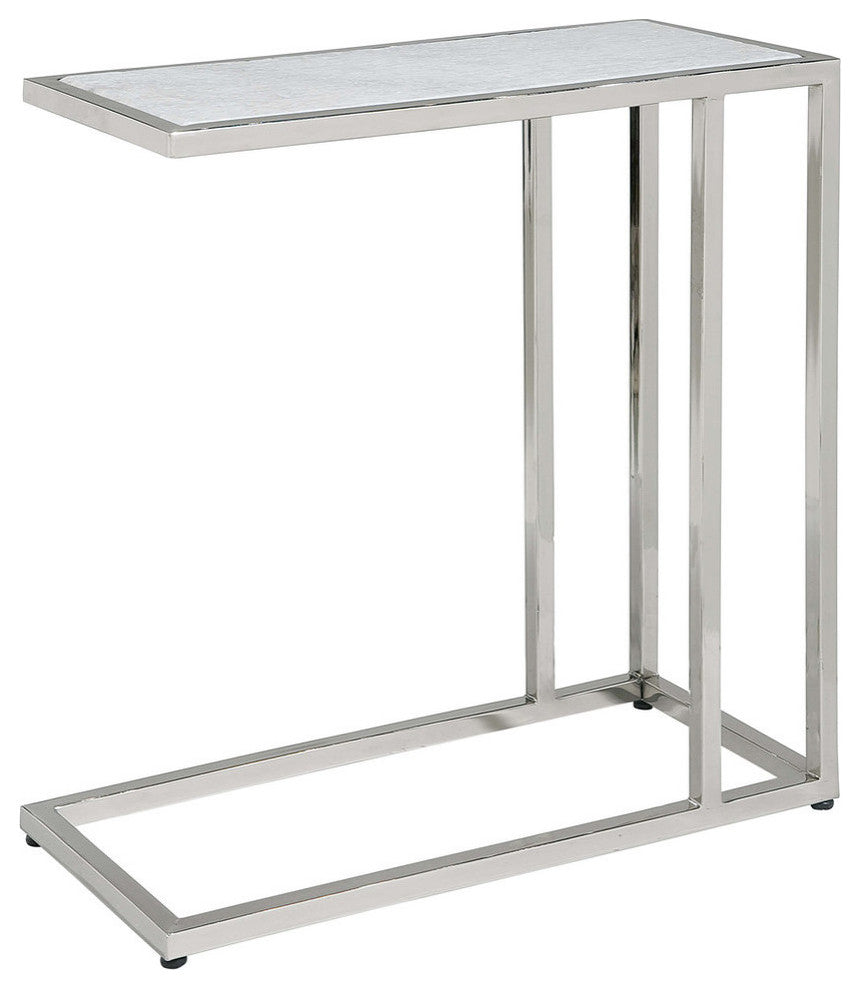 Echelon Sofa Hugger Table, Polished Nickel