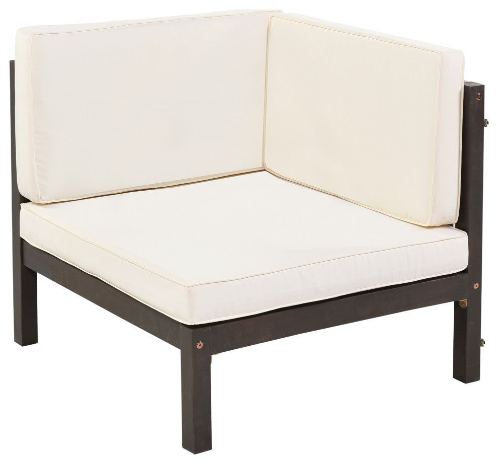 4 Pieces Outdoor Wood Patio Sectional sofa set With Cushions and Table