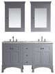 Eviva New York 60" Gray Bathroom Vanity, With White Marble Carrera Top and Sink