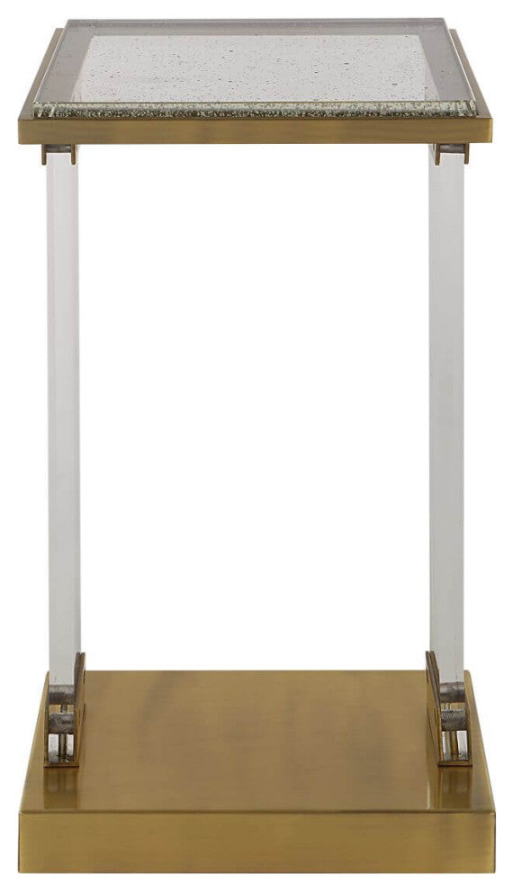 Uttermost Muse 14x25" Seeded Glass Accent Table