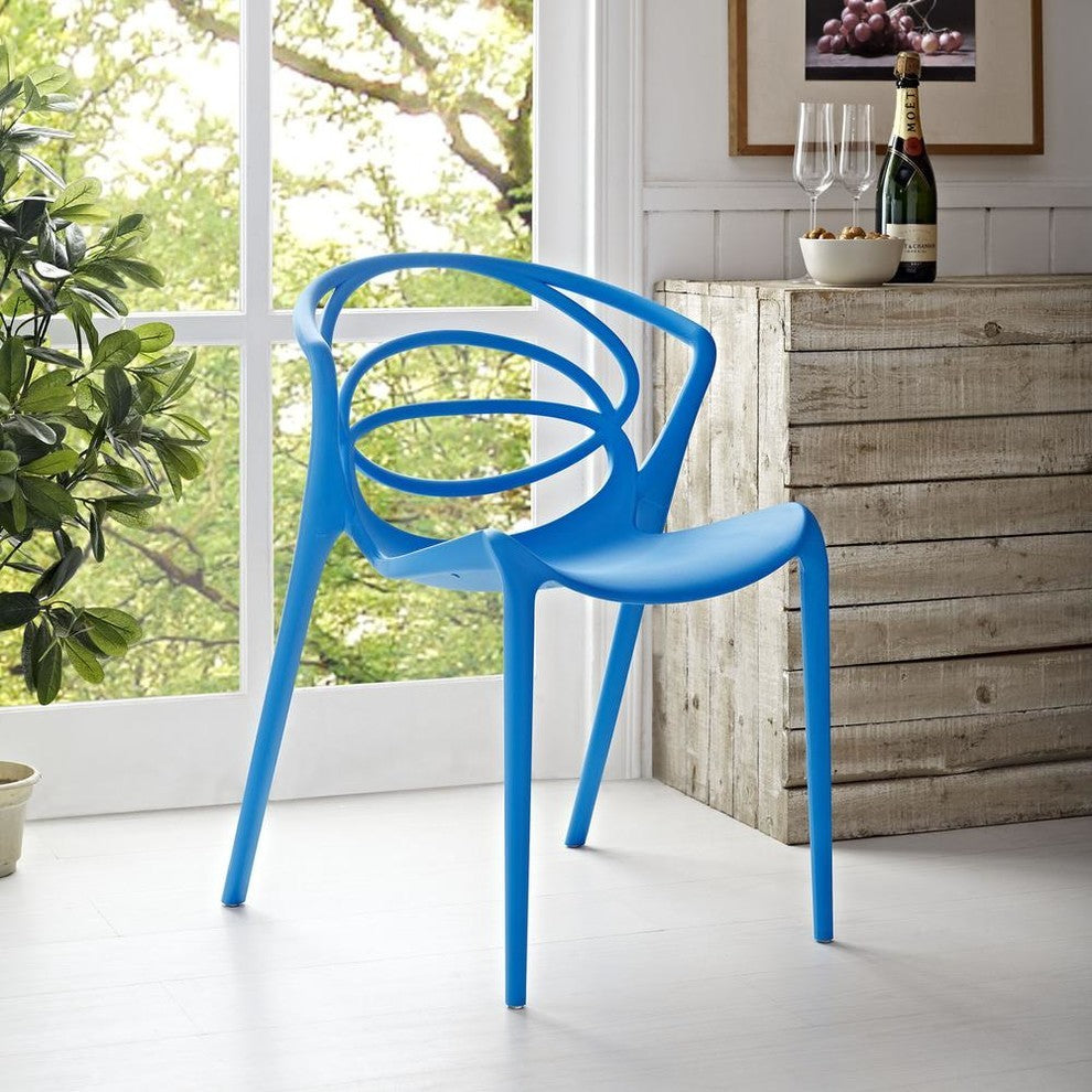 Modern Blue Locus Dining Side Chair