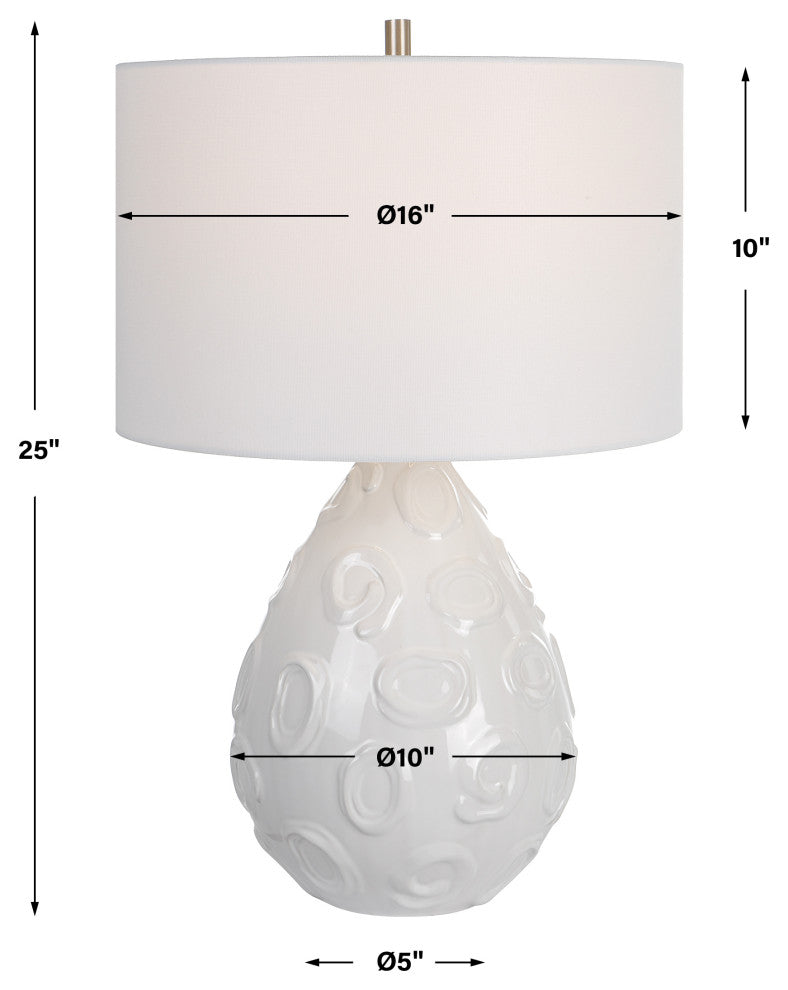 Uttermost Loop White Glaze Table Lamp