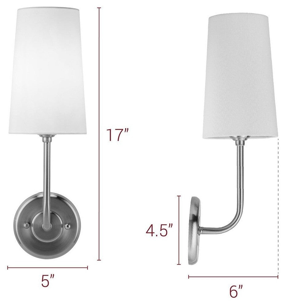 Forma Wall Sconce with Fabric Shade, Polished Chrome