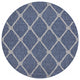 8" Round Navy Knot Indoor Outdoor Area Rug