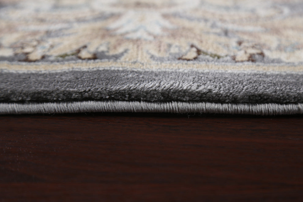Grey Floral Medallion Transitional Turkish Rug Oriental Carpet 10x10