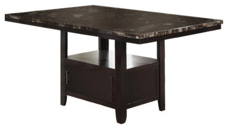Wooden Dining Table With Spacious Bottom Storage Dark Brown