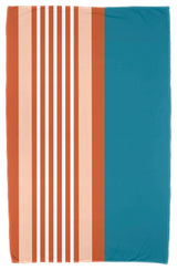 30"x60" Beach Shack, Stripe Print Beach Towel, Teal