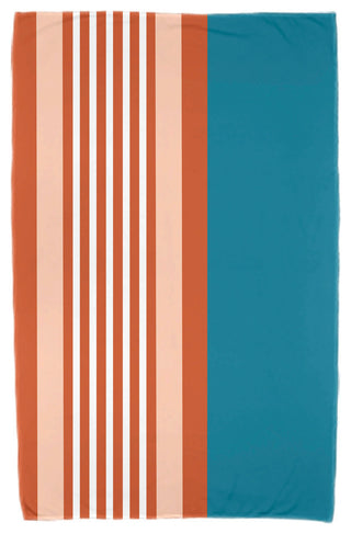 30"x60" Beach Shack, Stripe Print Beach Towel, Teal