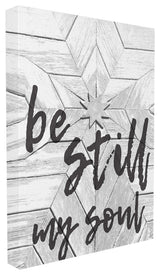 'Be Still My Soul Star Typography', Stretched Canvas, 24"x1.5"x30"