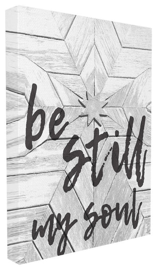 'Be Still My Soul Star Typography', Stretched Canvas, 24"x1.5"x30"