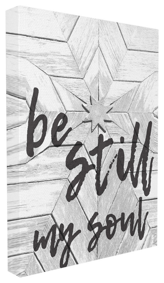 'Be Still My Soul Star Typography', Stretched Canvas, 24"x1.5"x30"