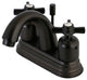 4" Centerset Bathroom Faucet WithRetail Pop-Up, Oil Rubbed Bronze