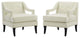 Armchair Accent Chair, Set of 2, Velvet, Ivory White, Modern, Lounge Hospitality