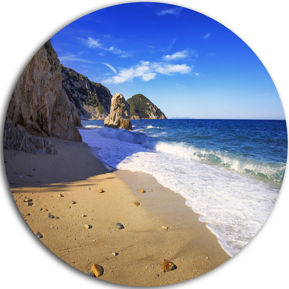 Portoferraio Sansone Sorgente Beach, Landscape Round Wall Art, 23"