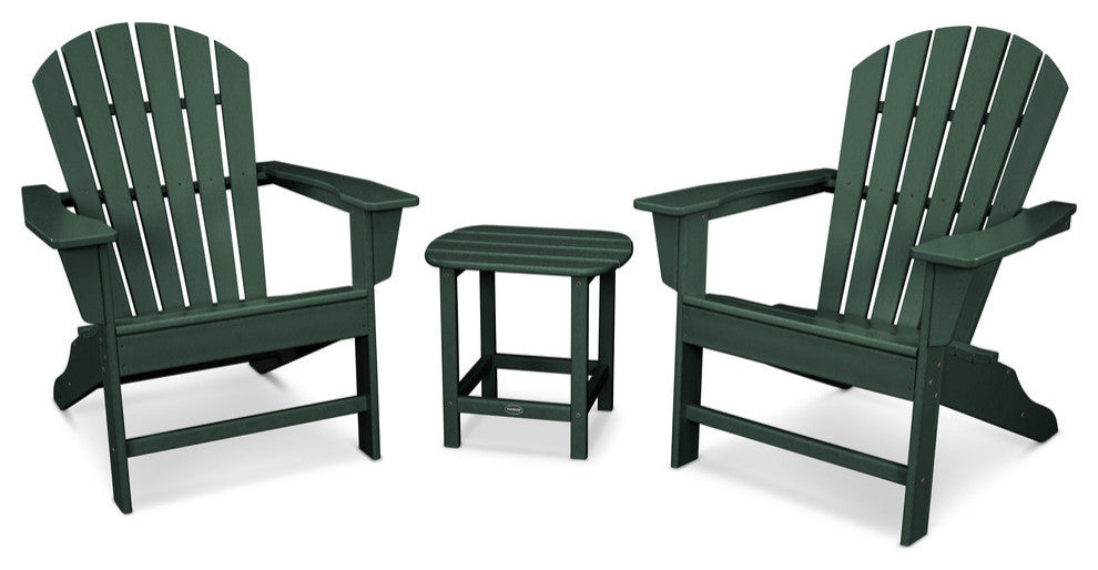Polywood South Beach Adirondack 3-Piece Set, Green