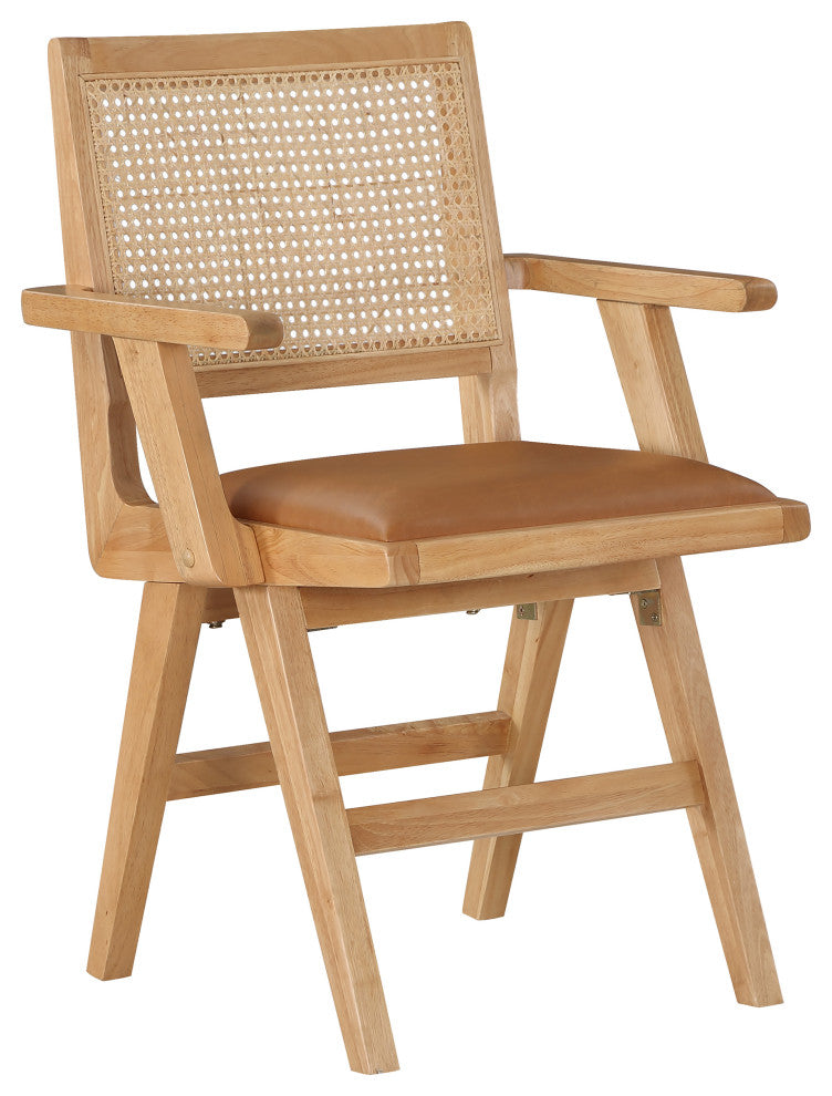 Abby Chair, Cognac, Natural Finish, Arm Chair