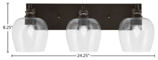 Edge 3-Light Bath Bar, Espresso Finish, 6" Clear Bubble Glass