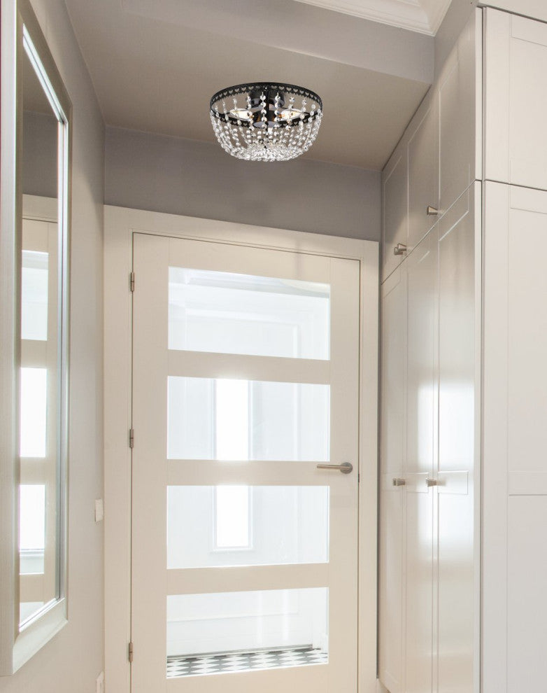 Kaine 12" Flush Mount, Black
