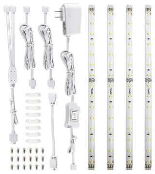 LED Under Cabinet White Strip Lights, 4-Pack
